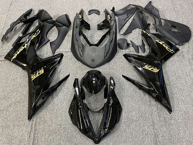 Triumph Daytona 675 Motorrad Verkleidung 2013-2016 - Glanzendes Schwarz Gold Aufkleber