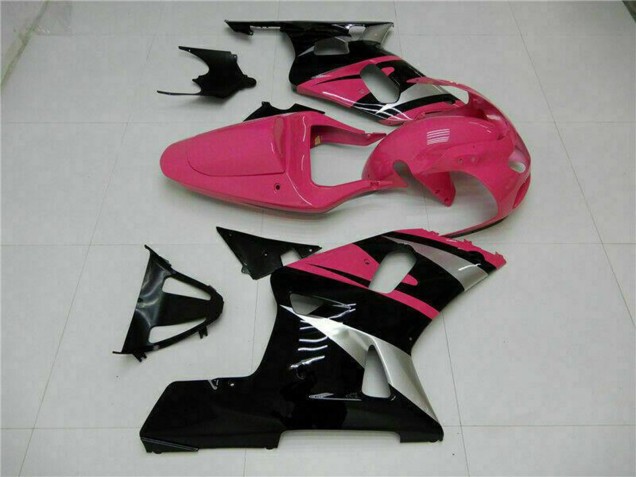Suzuki GSXR 600/750 Motorrad Verkleidung 2001-2003 - Rosa Silber Glanzendes Schwarz