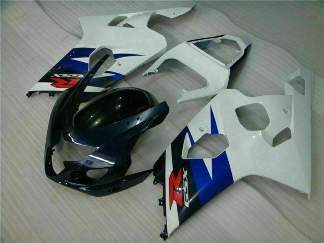 Suzuki GSXR 600/750 Motorrad Verkleidung 2004-2005 - Weiss Blau Glanzendes Schwarz Rot