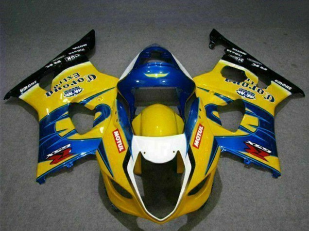Suzuki GSXR 1000 Motorrad Verkleidung 2003-2004 - Gelb Blau Weiss Rot Corona Motul