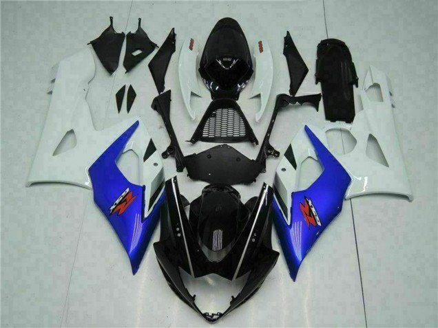 Suzuki GSXR 1000 Motorrad Verkleidung 2005-2006 - Weiss Blau Glanzendes Schwarz
