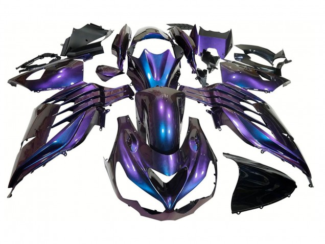 Kawasaki ZX14R ZZR1400 Motorrad Verkleidung 2012-2024 - Chameleon Blau Lila