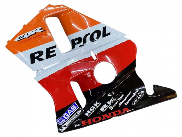 Honda CBR400RR NC23 Motorrad Verkleidung 1987-1989 - Orange Weiss Rot Glanzendes Schwarz Repsol HRC
