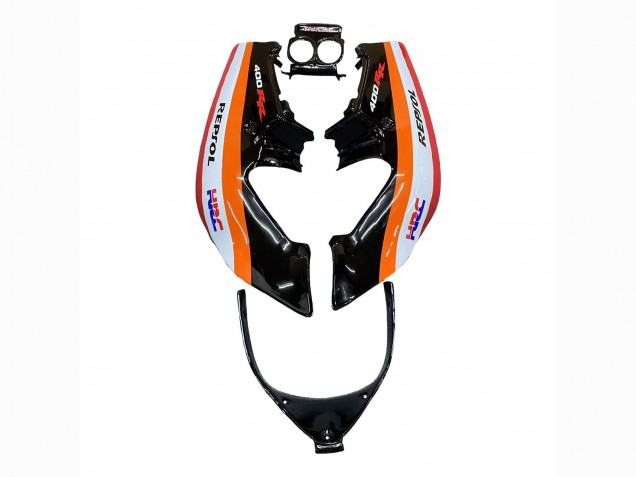Honda CBR400RR NC23 Motorrad Verkleidung 1987-1989 - Orange Weiss Rot Glanzendes Schwarz Repsol HRC