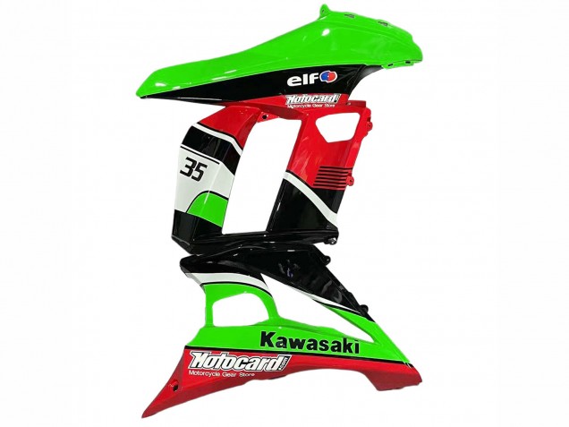Kawasaki Z1000SX Motorrad Verkleidung 2010-2016 - Grun Rot Glanzendes Schwarz Elf 35