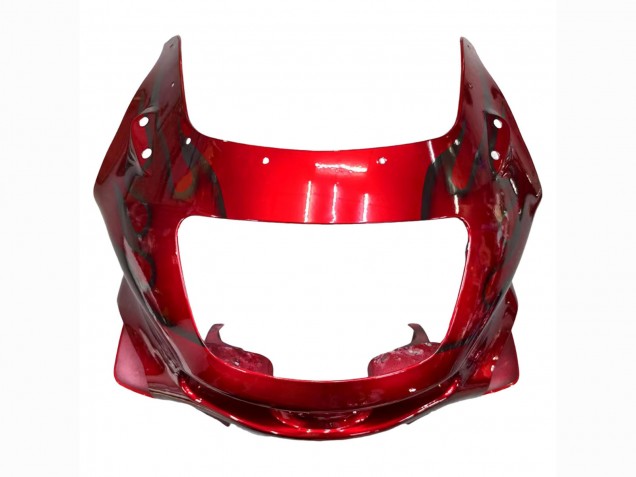 Kawasaki ZZR400 Motorrad Verkleidung 1993-2007 - Rot Schwarz Flamme