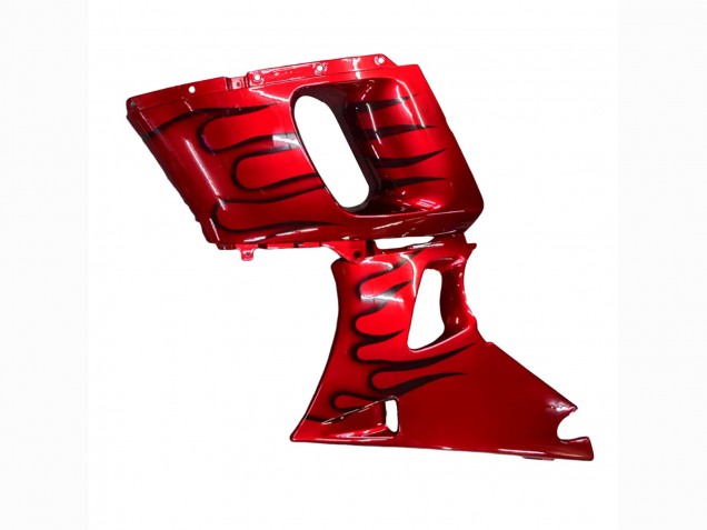 Kawasaki ZZR400 Motorrad Verkleidung 1993-2007 - Rot Schwarz Flamme