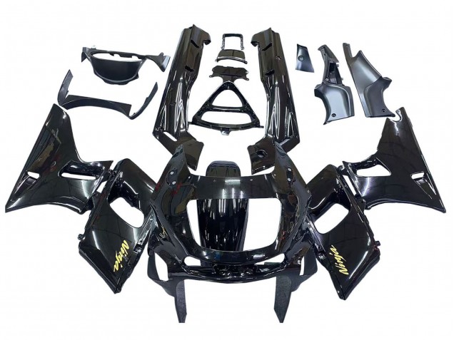 Kawasaki ZZR400 Motorrad Verkleidung 1993-2007 - Glanzendes Schwarz Gold Ninja
