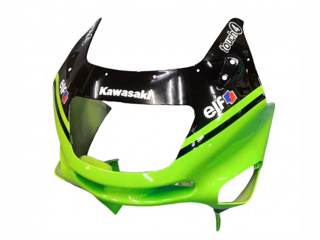 Kawasaki ZZR600 Motorrad Verkleidung 1998-2003 - Grun Glanzendes Schwarz Blau Monster Elf Touch4 Bridgestone