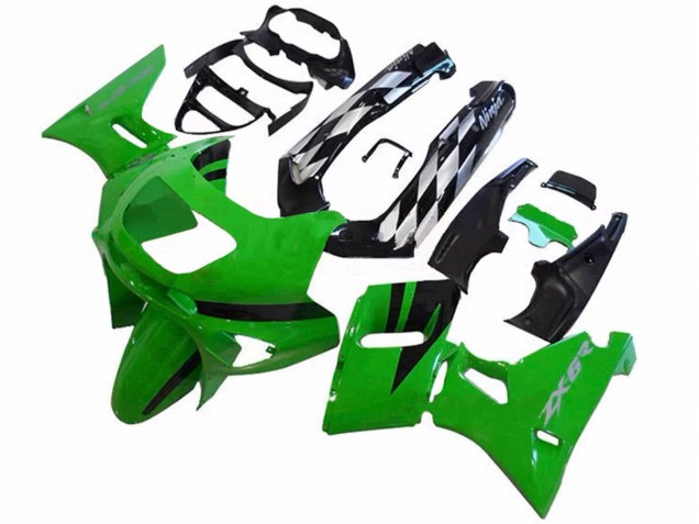 Kawasaki ZZR600 Motorrad Verkleidung 1998-2003 - Grun Glanzendes Schwarz