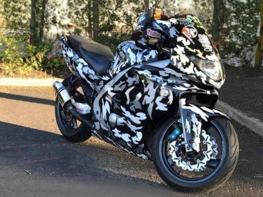 Yamaha YZF600R Thundercat Motorrad Verkleidung 1996-2007 - Schwarz Weiss Grau Camouflage