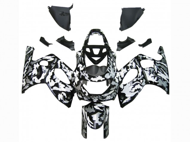 Yamaha YZF600R Thundercat Motorrad Verkleidung 1996-2007 - Schwarz Weiss Grau Camouflage