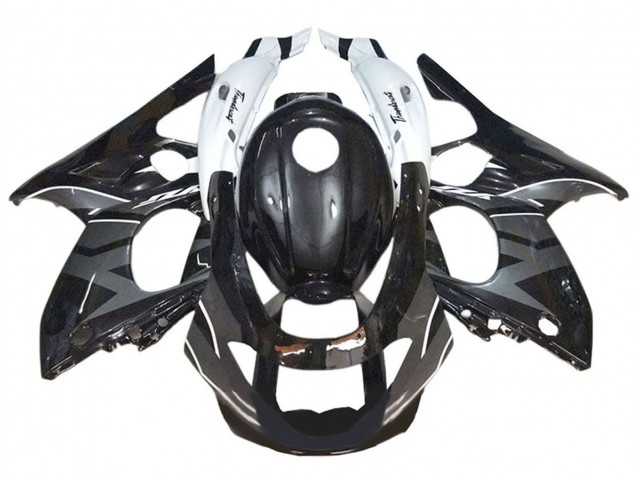 Yamaha YZF600R Thundercat Motorrad Verkleidung 1996-2007 - Glanzendes Schwarz Grau Weiss