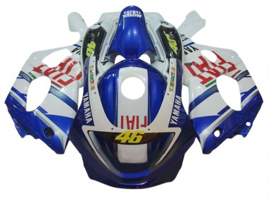 Yamaha YZF600R Thundercat Motorrad Verkleidung 1996-2007 - Weiss Blau Rot Fiat 46
