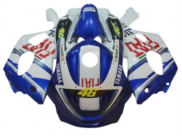 Yamaha YZF600R Thundercat Motorrad Verkleidung 1996-2007 - Weiss Blau Rot Fiat 46