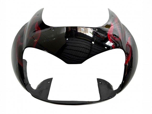 Yamaha YZF 1000R Thunderace Motorrad Verkleidung Kit 1997-2007 - Schwarz mit Rot Flamme