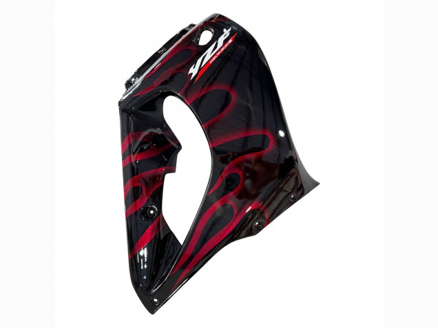 Yamaha YZF 1000R Thunderace Motorrad Verkleidung Kit 1997-2007 - Schwarz mit Rot Flamme