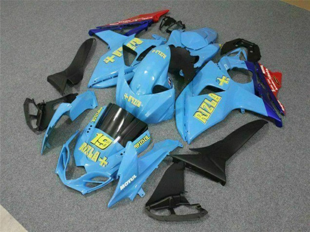 Suzuki GSXR 1000 Motorrad Verkleidung 2009-2016 - Blau Gelb Rizla 19 Rot