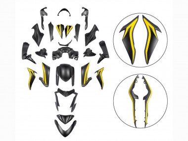 Suzuki GSX-S 1000 Motorrad Verkleidung 2015-2020 - Schwarz Gelb