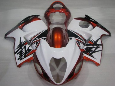 Suzuki GSXR 1300 Hayabusa Motorrad Verkleidung 1996-2007 - Weiss Orange Schwarz