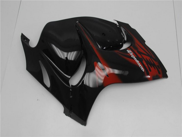 Suzuki GSXR 1300 Hayabusa Motorrad Verkleidung 2008-2020 - Glanzendes Schwarz Rot