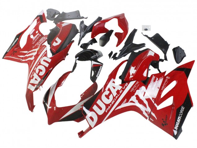 Ducati Panigale V2 Motorrad Verkleidung 2020-2024 - Rot Glanzendes Schwarz Monster Corse