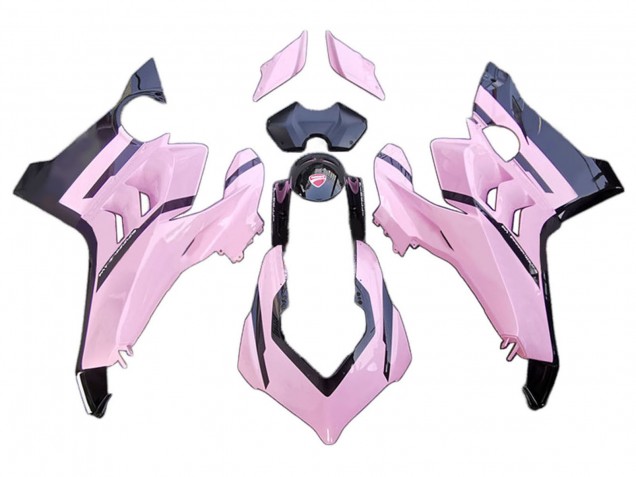 Ducati Panigale V4 V4S Motorrad Verkleidung 2020-2021 - Rosa Glanzendes Schwarz