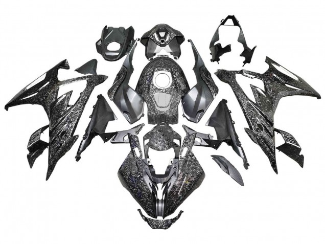 BMW S1000RR Motorrad Verkleidung 2023-2024 - Schwarz Geschmiedet Carbonfaser