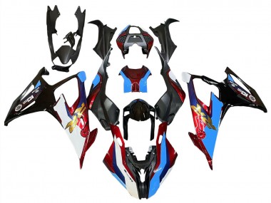 BMW S1000RR Motorrad Verkleidung 2019-2022 - Schwarz Rot Blau