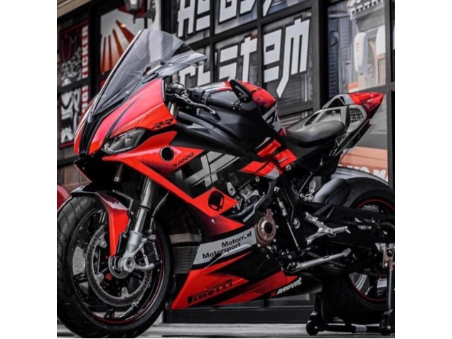 BMW S1000RR Motorrad Verkleidung 2019-2022 - Schwarz Rot Grau