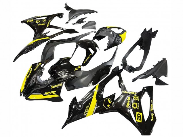 BMW S1000RR Motorrad Verkleidung 2019-2022 - Glanzendes Schwarz Gelb