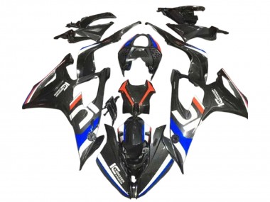 BMW S1000RR Motorrad Verkleidung 2019-2022 - Schwarz Weiss Blau Kohlefaser