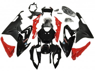 BMW S1000RR Abs Motorrad Verkleidungen 2017-2018 - Rot Glanzendes Schwarz Matt Schwarz