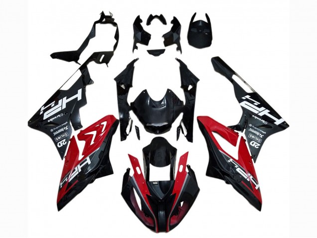 BMW S1000RR Motorrad Verkleidung 2017-2018 - Rot Glanzendes Schwarz