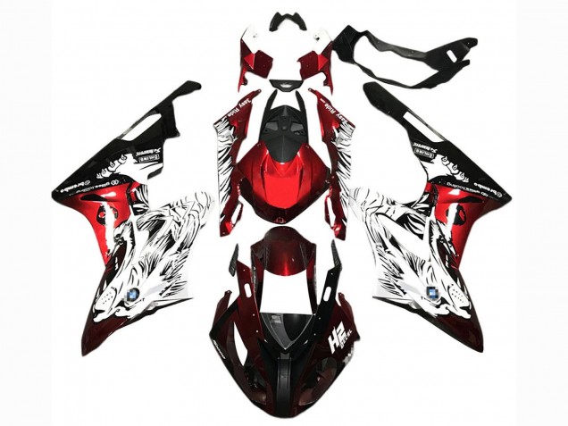 BMW S1000RR Motorrad Verkleidung 2017-2018 - Weiss Rot Schwarz