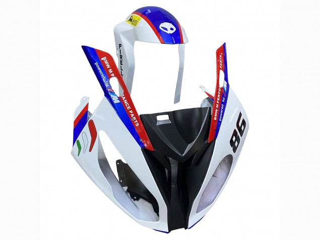 BMW S1000RR Motorrad Verkleidung 2017-2018 - Weiss Blau Rot Glanzendes Schwarz