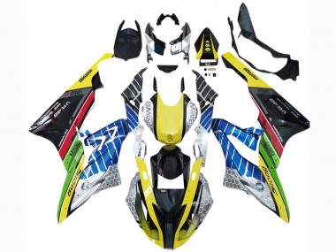 BMW S1000RR Motorrad Verkleidung 2017-2018 - Gelb Blau Rot Grun Schwarz VR
