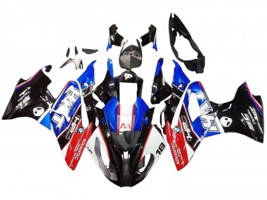 BMW S1000RR Motorrad Verkleidung 2015-2016 - Blau Rot Glanzendes Schwarz