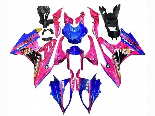BMW S1000RR Motorrad Verkleidung 2015-2016 - Rosa Blau Hai