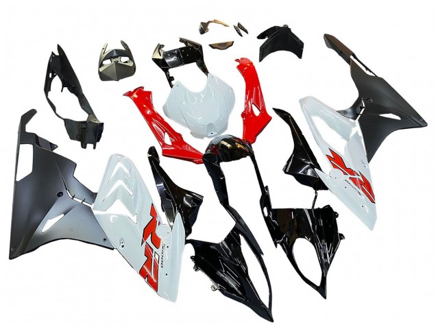 BMW S1000RR Motorrad Verkleidung 2015-2016 - Rot Weiss Glanzendes Schwarz Matt Schwarz