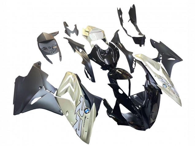 BMW S1000RR Motorrad Verkleidung 2015-2016 - Silber Glanzendes Schwarz Matt Schwarz