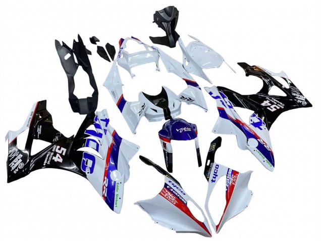 BMW S1000RR Motorrad Verkleidung 2009-2014 - Weiss Rot Blau Schwarz Tyco