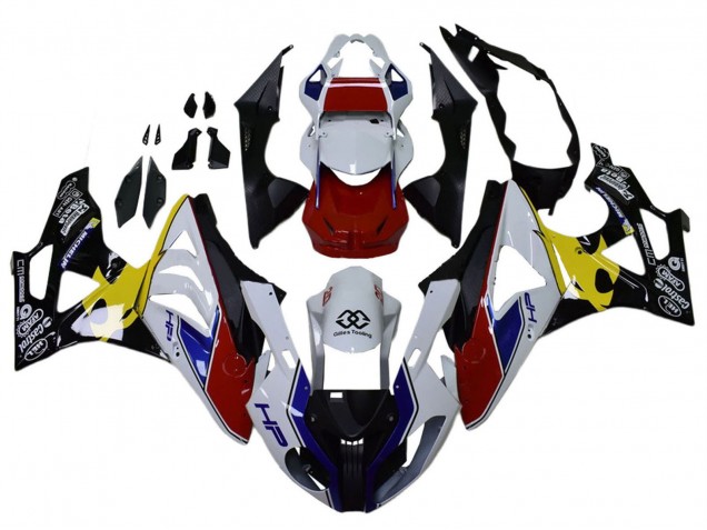 BMW S1000RR Motorrad Verkleidung 2009-2014 - Weiss Rot Gelb Schwarz Castrol