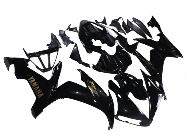 Yamaha YZF 1000 R1 Motorrad Verkleidung 2004-2006 - Glanzendes Schwarz Gold Aufkleber