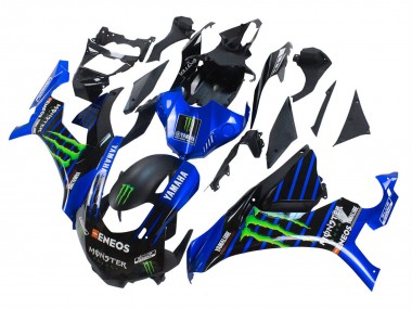 Yamaha YZF 1000 R1 Motorrad Verkleidung 2015-2019 - Blau Matt Schwarz Grun Monster ENEOS
