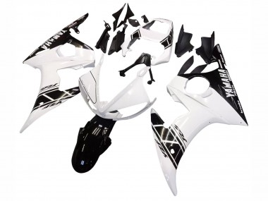Yamaha YZF R6 Motorrad Verkleidung 2003-2004 - Weiss Glanzendes Schwarz