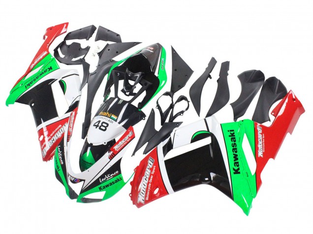 Kawasaki ZX6R Motorrad Verkleidung 2007-2008 - Grun Rot