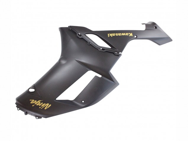 Kawasaki ZX6R Motorrad Verkleidung 2007-2008 - Matt Schwarz mit Gelb Logo Ninja