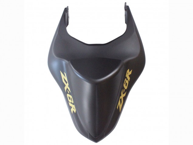 Kawasaki ZX6R Motorrad Verkleidung 2007-2008 - Matt Schwarz mit Gelb Logo Ninja