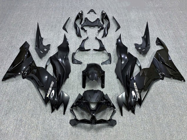 Kawasaki ZX6R Motorrad Verkleidung 2019-2022 - Glanzendes Schwarz